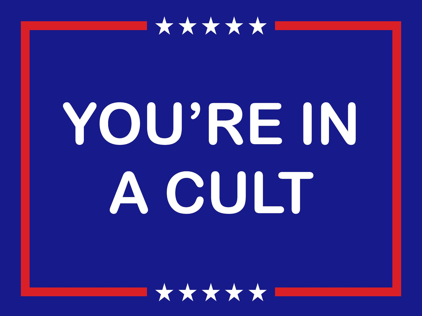 Anti-Trump Cult 2025 Yard Sign - 18X24" with Stake - Fast Free Shipping!