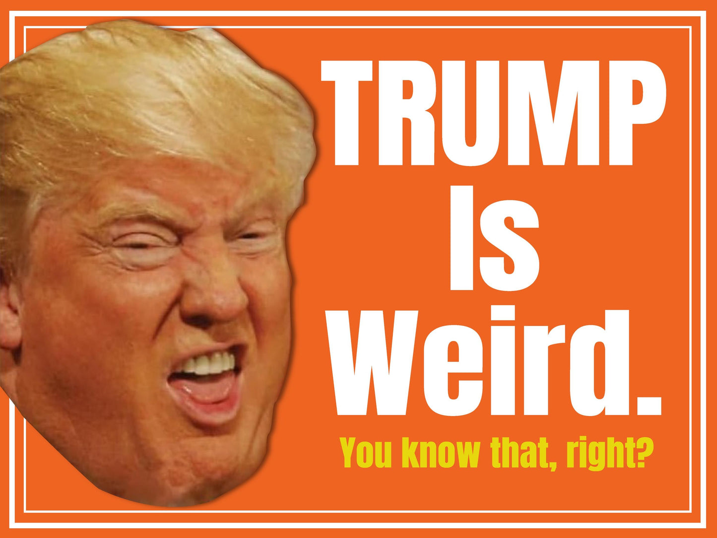 Trump Is Weird - Anti-Trump Yard Sign - 18X24" with Stake - Fast Free Shipping!