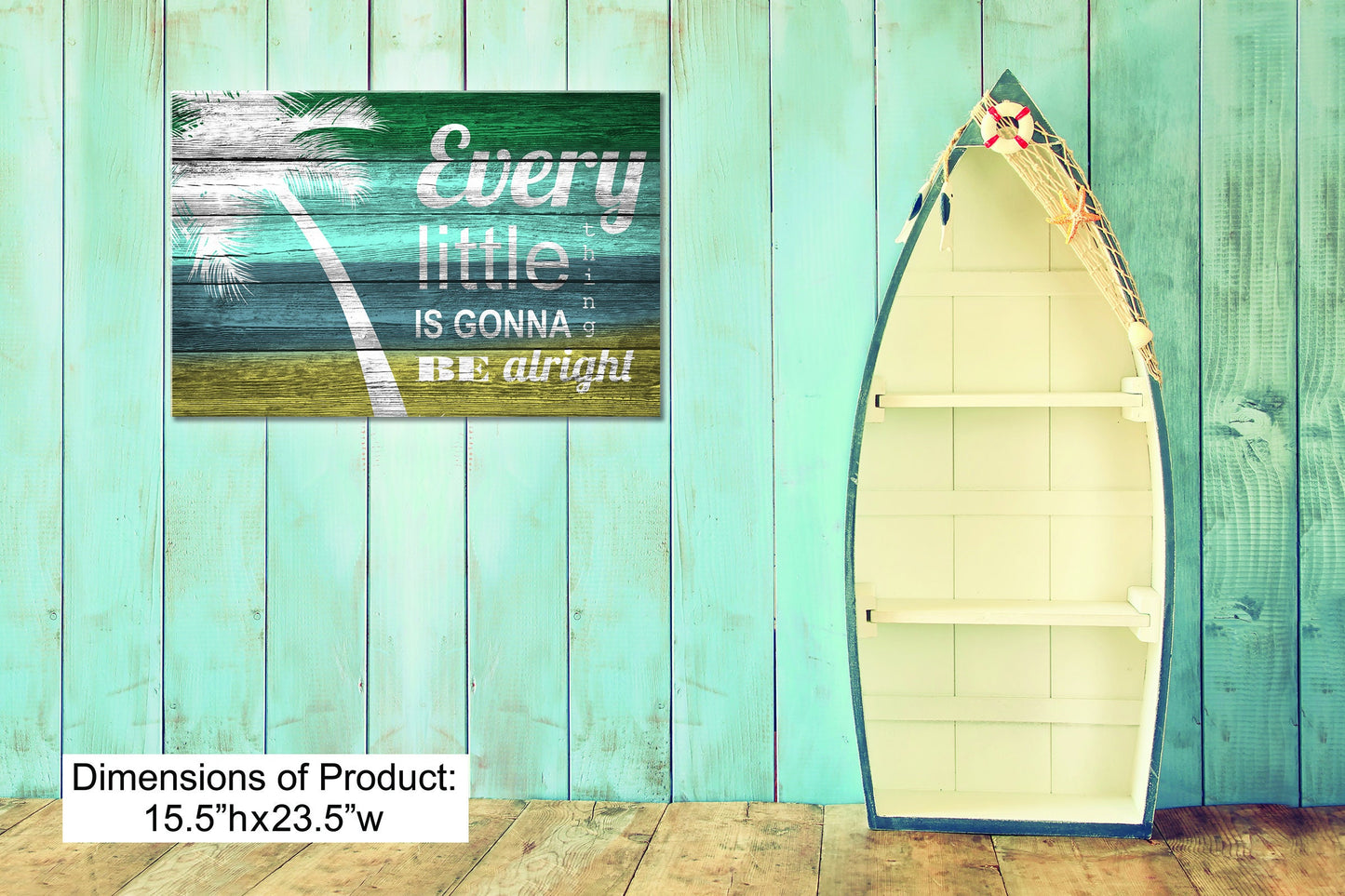 Beach Decor Wall Art "Every Little Thing" - Faux Pallet Look - Direct Print to PVC