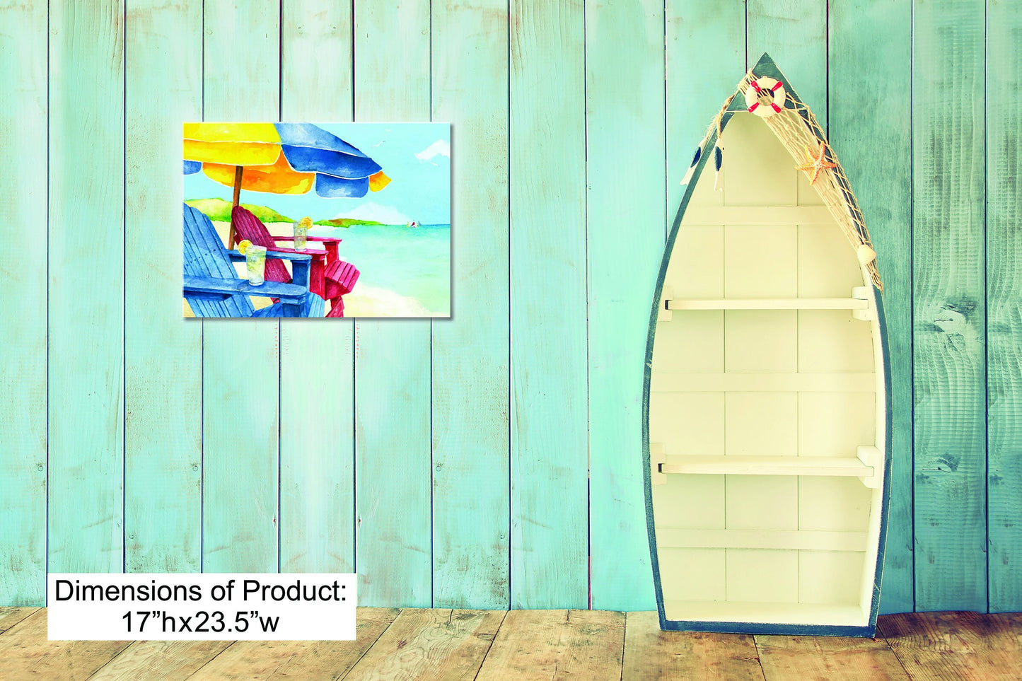 Beach Decor Wall Art "Beach Watercolor" - Vacation House Print - Direct Print to PVC