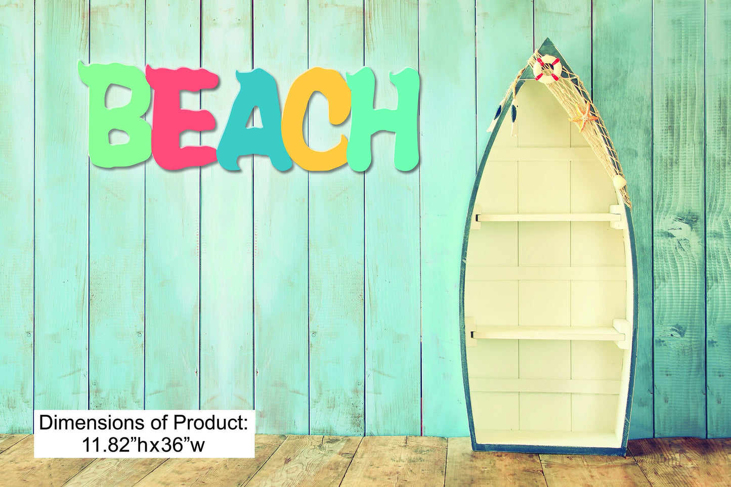 Beach Decor Wall Art "Beach Letters" - Vacation House Art - Direct Print to PVC