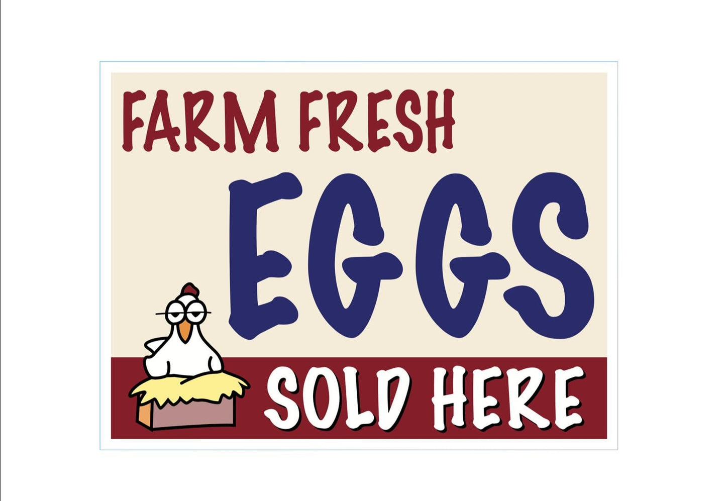 Farm Fresh Eggs 2 Yard Sign - 18X24" with Stake - Fast Free Shipping!