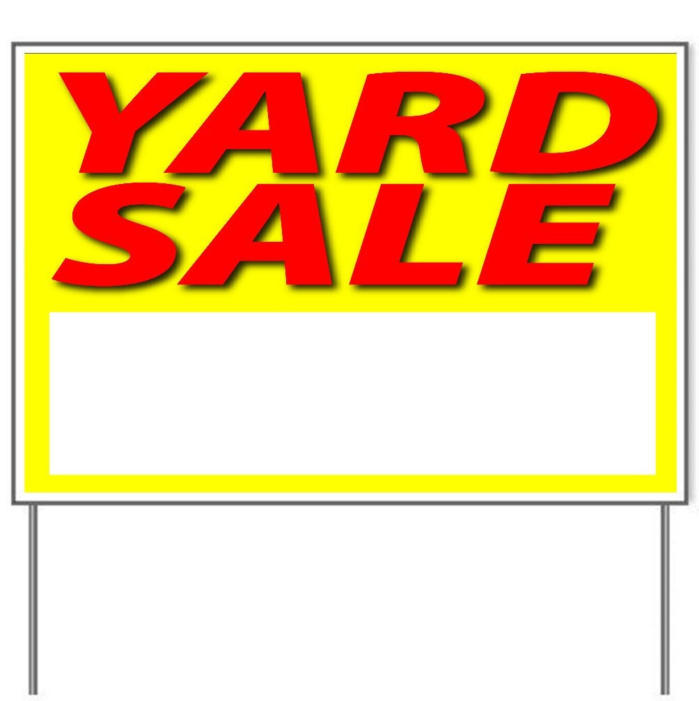 Yard Sale Yard Sign - 18X24" with Stake - Fast Free Shipping!