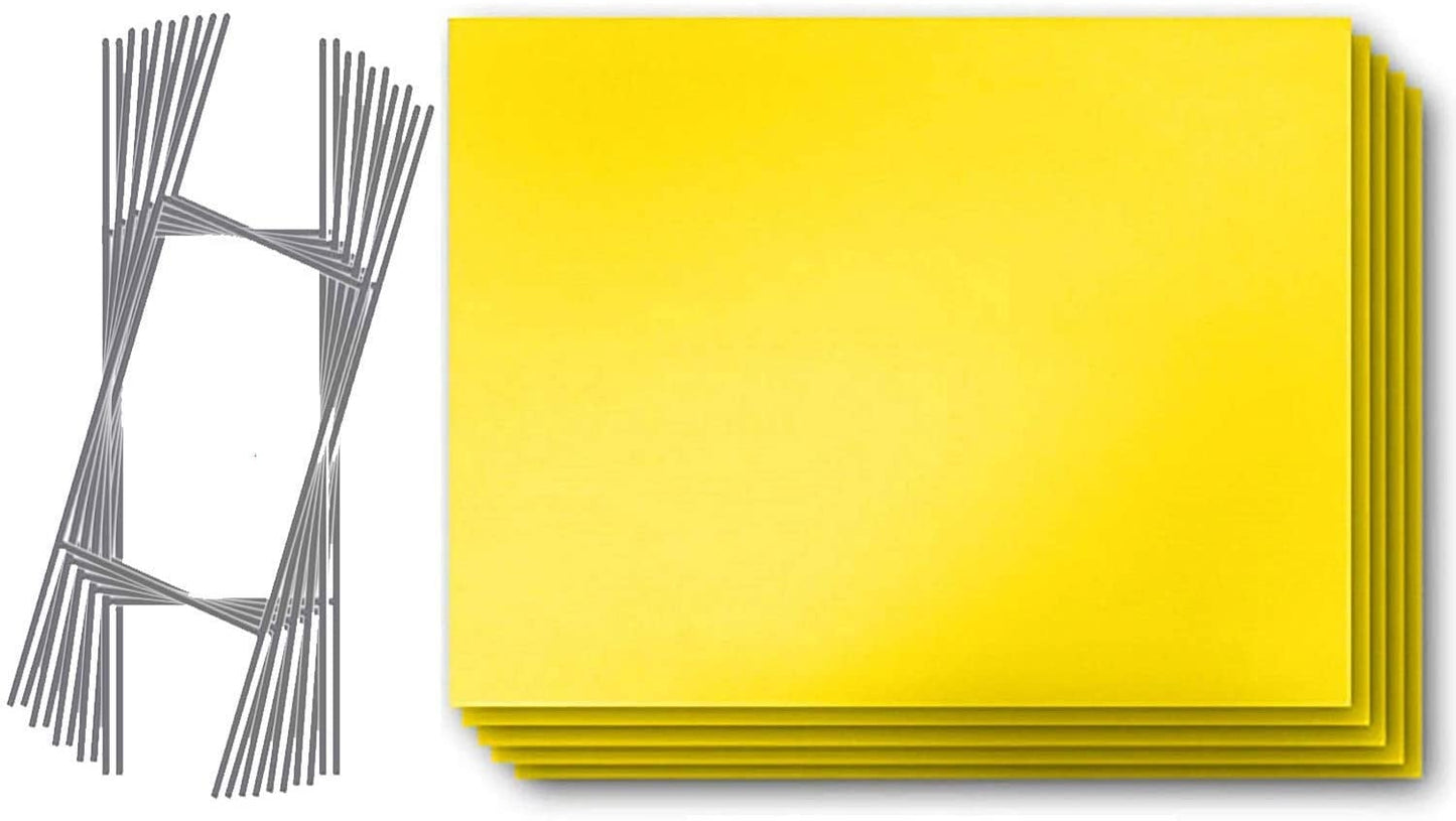 25 pack 24x18 inch Blank Yellow Yard Signs w/ Stakes - Fast Free Shipping!