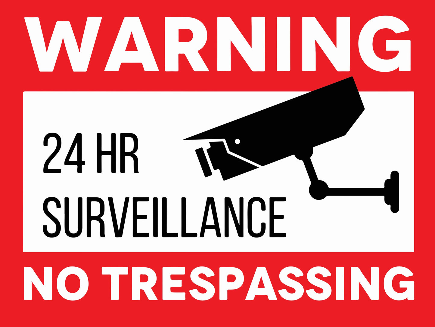Surveillance No Tresspassing - 18X24" Yard Sign with Stake - Fast Free Shipping!