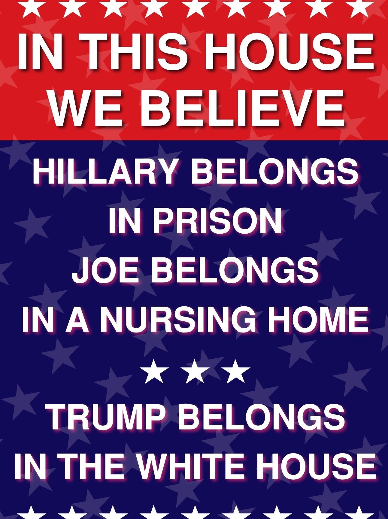 Trump We Believe Yard Sign - 18X24" Vertical with Stake - Fast Free Shipping!