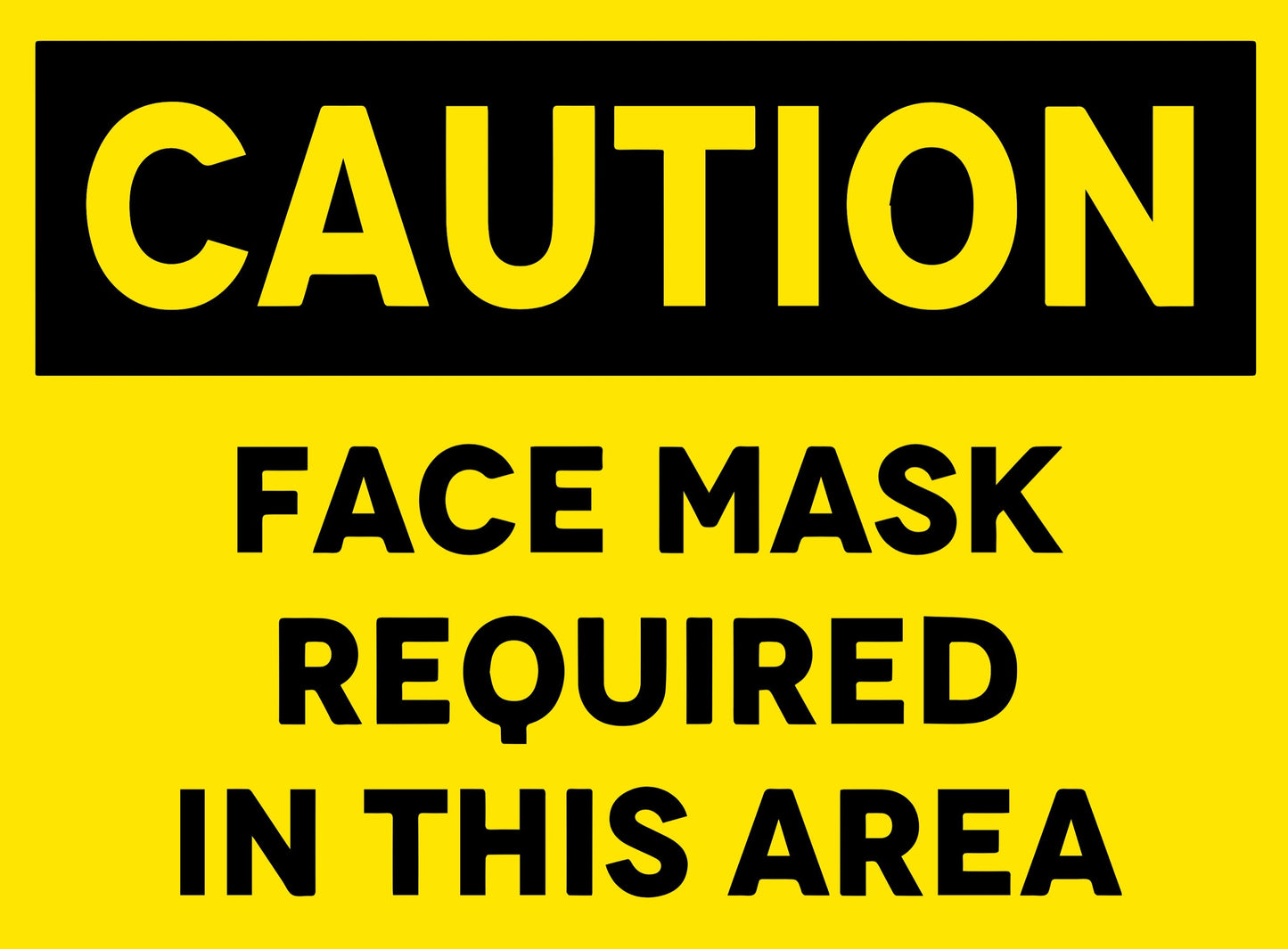 Caution Face Mask Required - 18X24" Yard Sign with Stake - Fast Free Shipping!