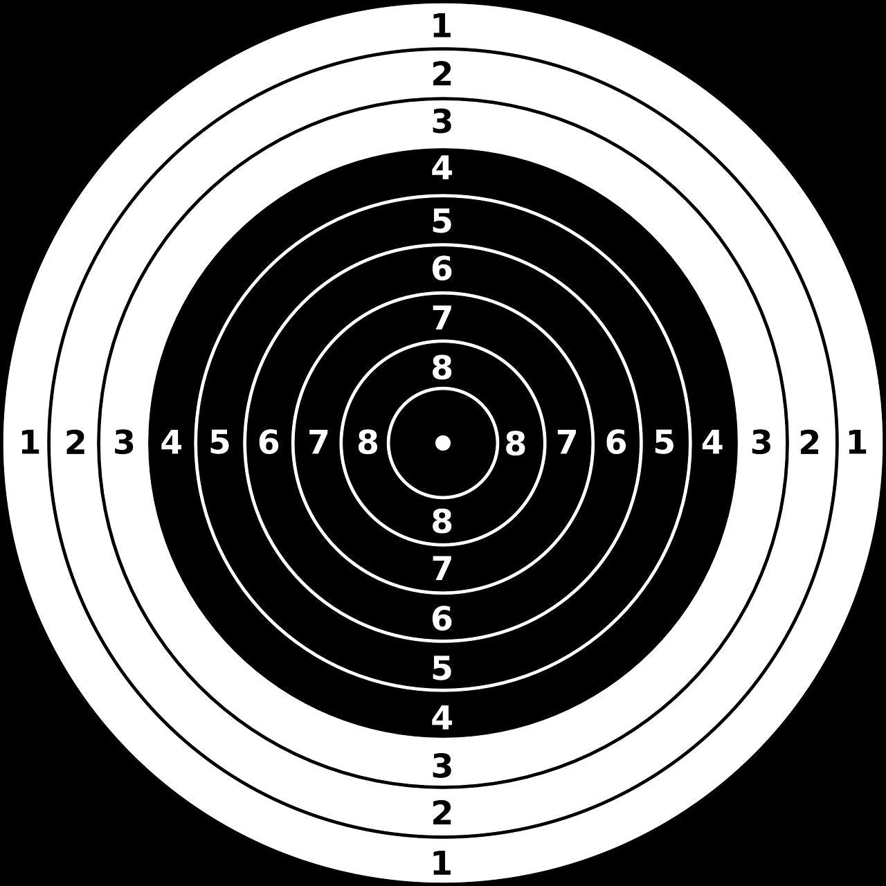 Shooting Target - Black White Bullseye - Archery - Air Rifle - 18X24" with Stake - Fast Free Shipping!