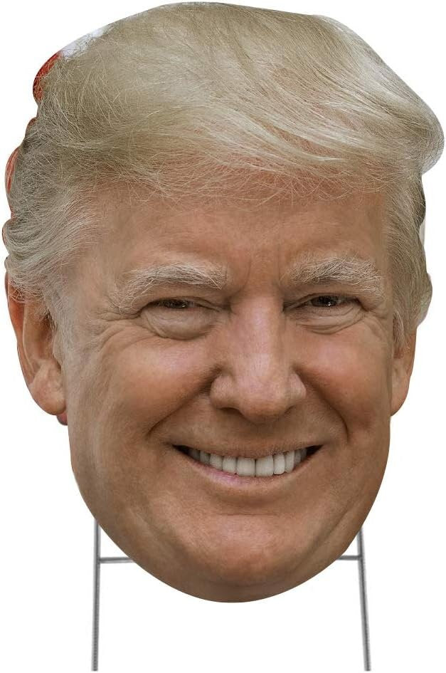 Trump Head Yard Sign - 19X14" with Stake - Fast Free Shipping!