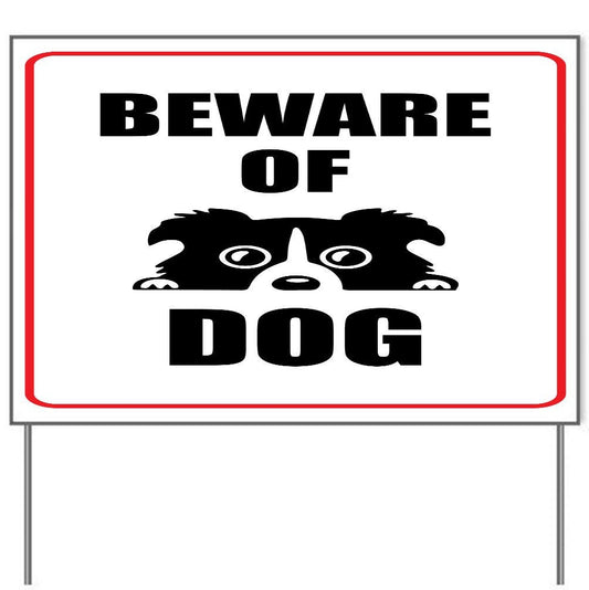 Beware of Dog *Cute* Yard Sign - 18X24" with Stake - Fast Free Shipping!