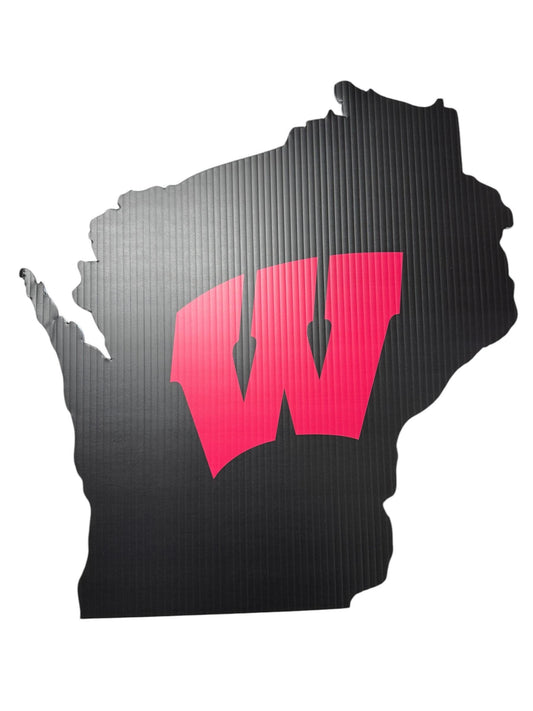 Wisconsin Shaped Garden Sign with Stake - Fast Free Shipping! - Indoor/Outdoor Mancave Ready!