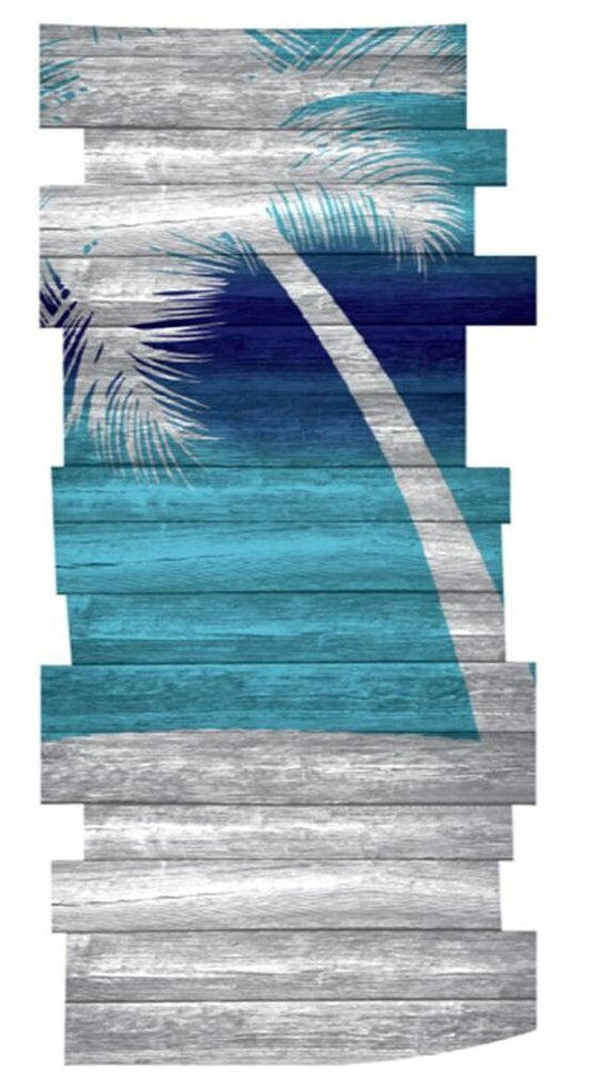 Beach Decor Wall Art "Palm Tree Vertical" - Faux Pallet Look - Direct Print to PVC