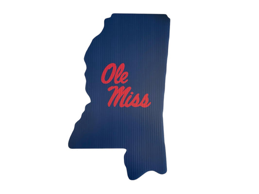 Ole Miss Shaped Garden Sign with Stake - Fast Free Shipping! - Indoor/Outdoor Mancave Ready!