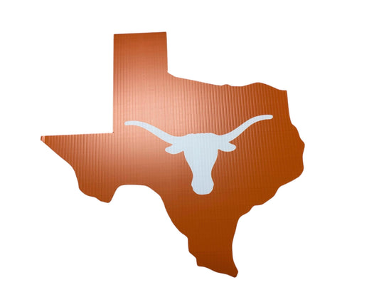 Texas UT Shaped Garden Sign with Stake - Fast Free Shipping! - Indoor/Outdoor Mancave Ready!