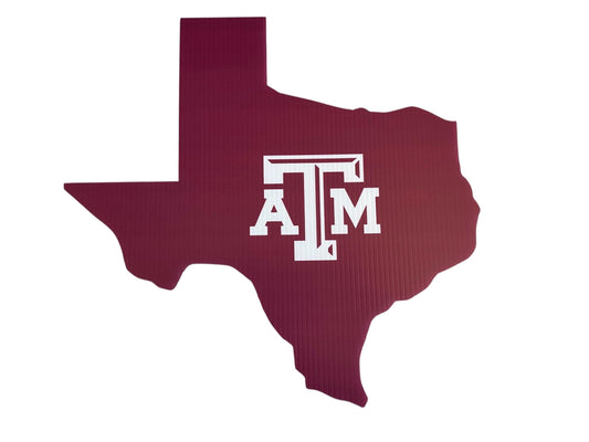 Texas A&M Shaped Garden Sign with Stake - Fast Free Shipping! - Indoor/Outdoor Mancave Ready!