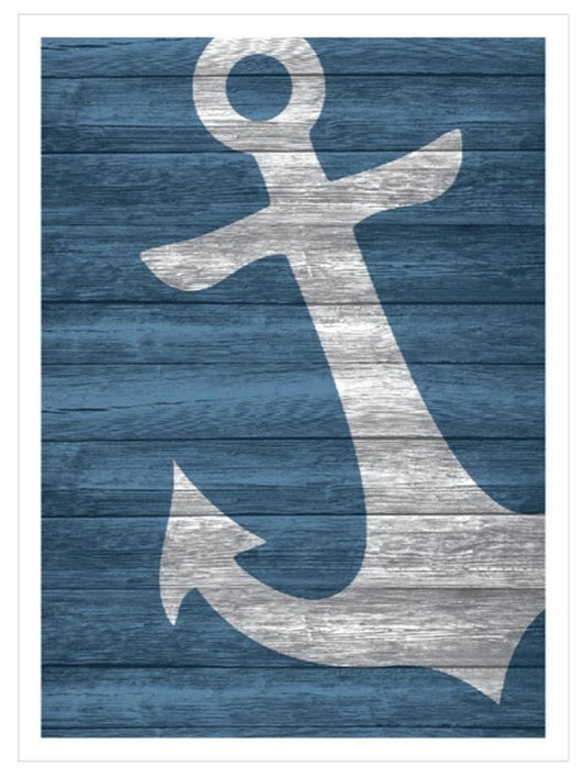 Beach Decor Wall Art "Anchor" - Faux Pallet Look - Direct Print to PVC