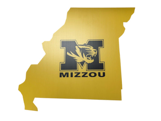 Missouri Mizzou Shaped Garden Sign with Stake - Fast Free Shipping! - Indoor/Outdoor Mancave Ready!