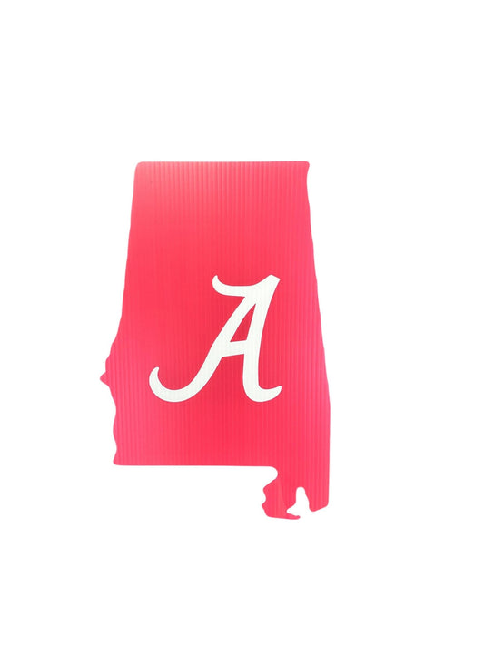 Alabama Shaped Garden Sign with Stake - Fast Free Shipping! - Indoor/Outdoor Mancave Ready!