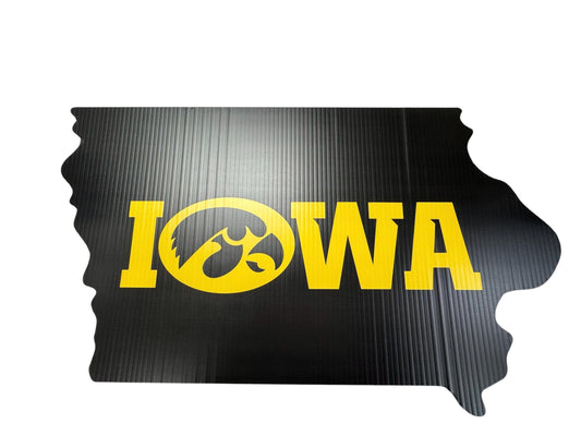 Iowa Shaped Garden Sign with Stake - Fast Free Shipping! - Indoor/Outdoor Mancave Ready!
