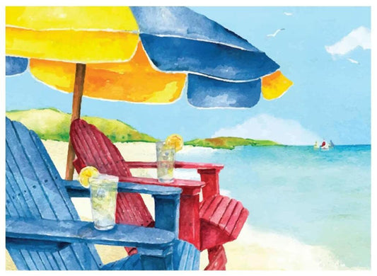 Beach Decor Wall Art "Beach Watercolor" - Vacation House Print - Direct Print to PVC