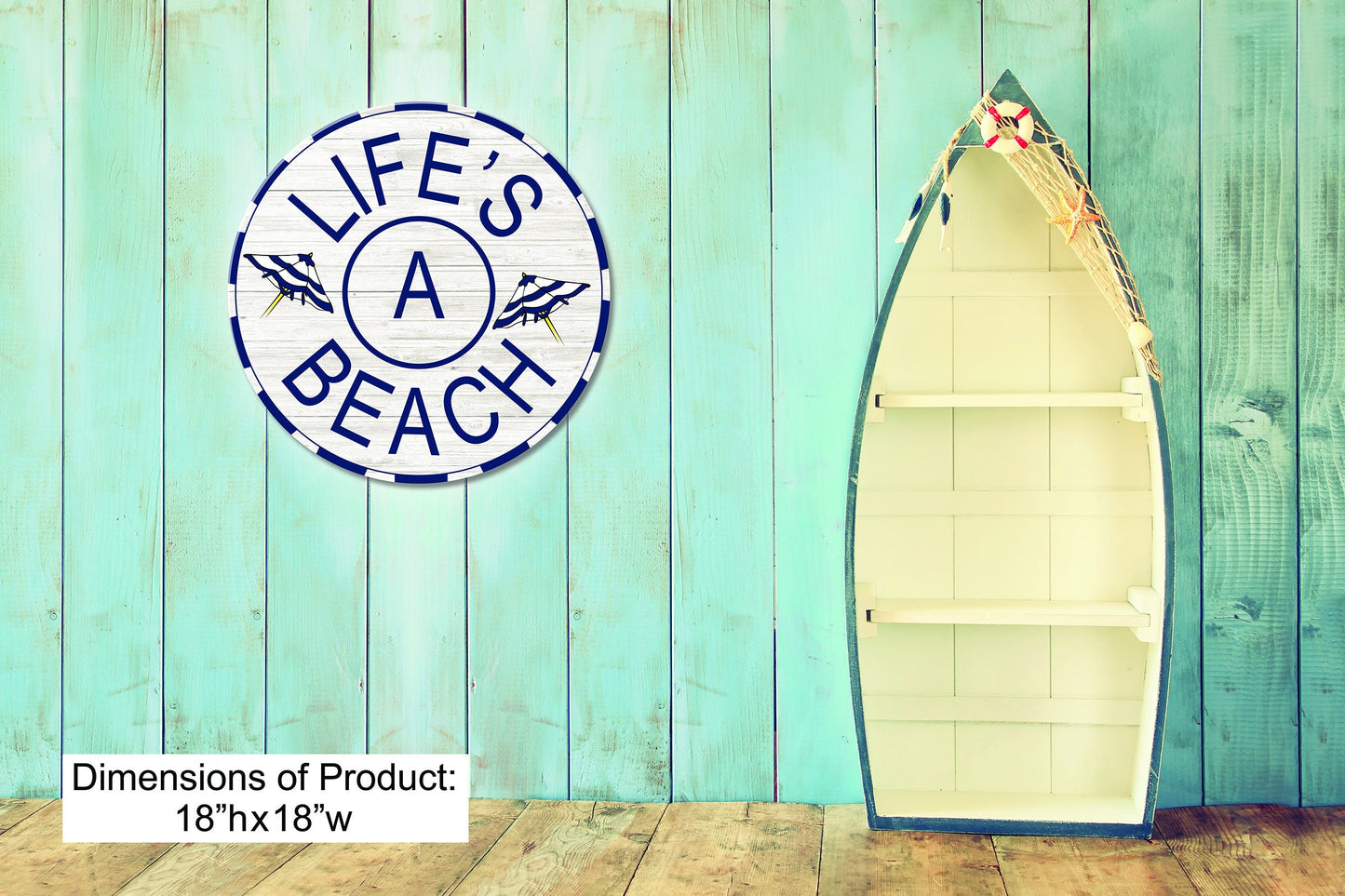 Beach Decor Wall Art "Life's A Beach" - Faux Pallet Look - Direct Print to PVC