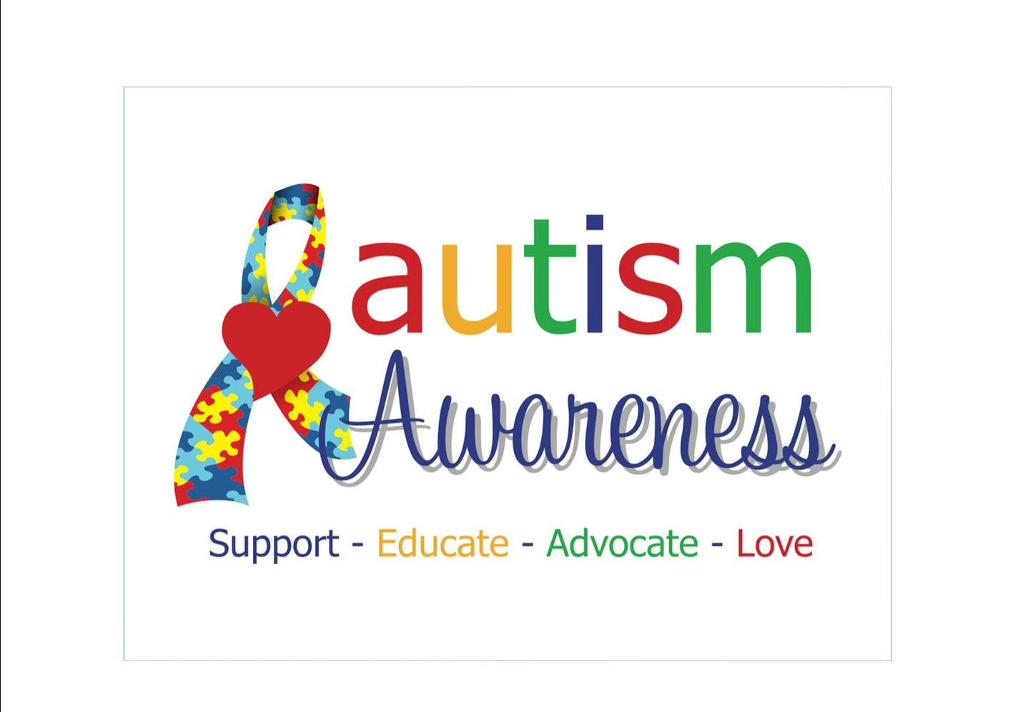 Autims Awareness Yard Sign - 18X24" with Stake - Fast Free Shipping!