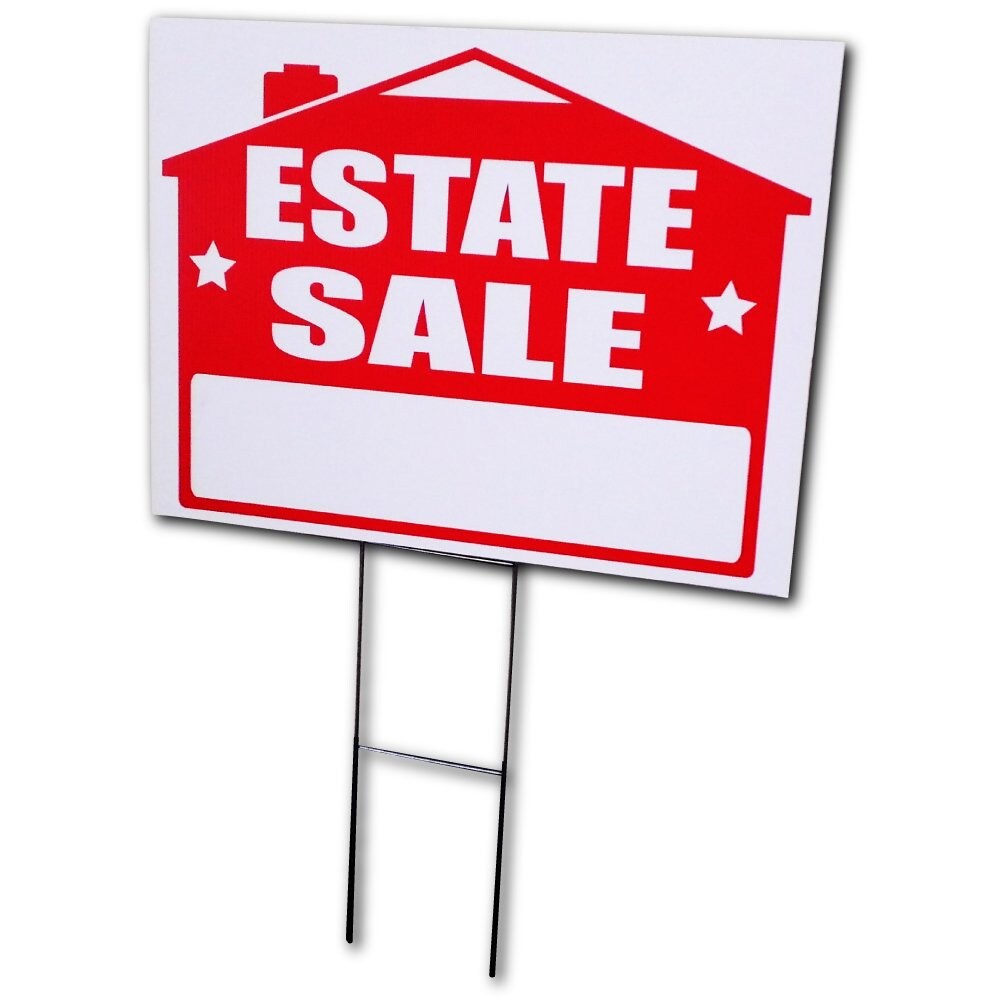 Estate Sale 10-Pack Yard Sign - 18X24" with Stakes and 10 Directional Arrows - Fast Free Shipping!