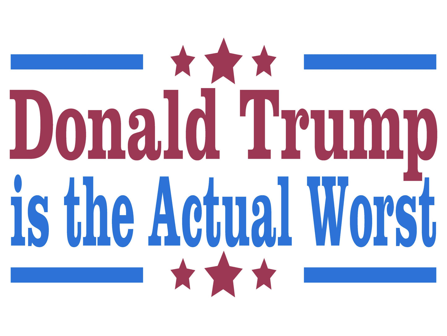 Donald Trump is the Actual Worst Yard Sign - 18X24" with Stake - Fast Free Shipping!