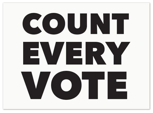 Count Every Vote Anti-Trump 2024 Yard Sign - 18X24" with Stake - Fast Free Shipping!