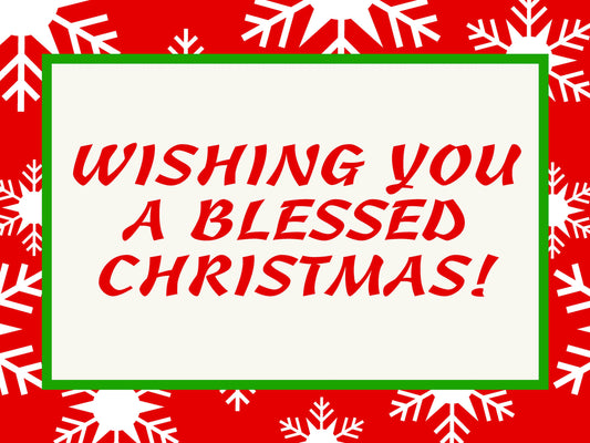 Wishing You a Blessed Christmas Yard Sign - 18X24" with Stake - Fast Free Shipping!