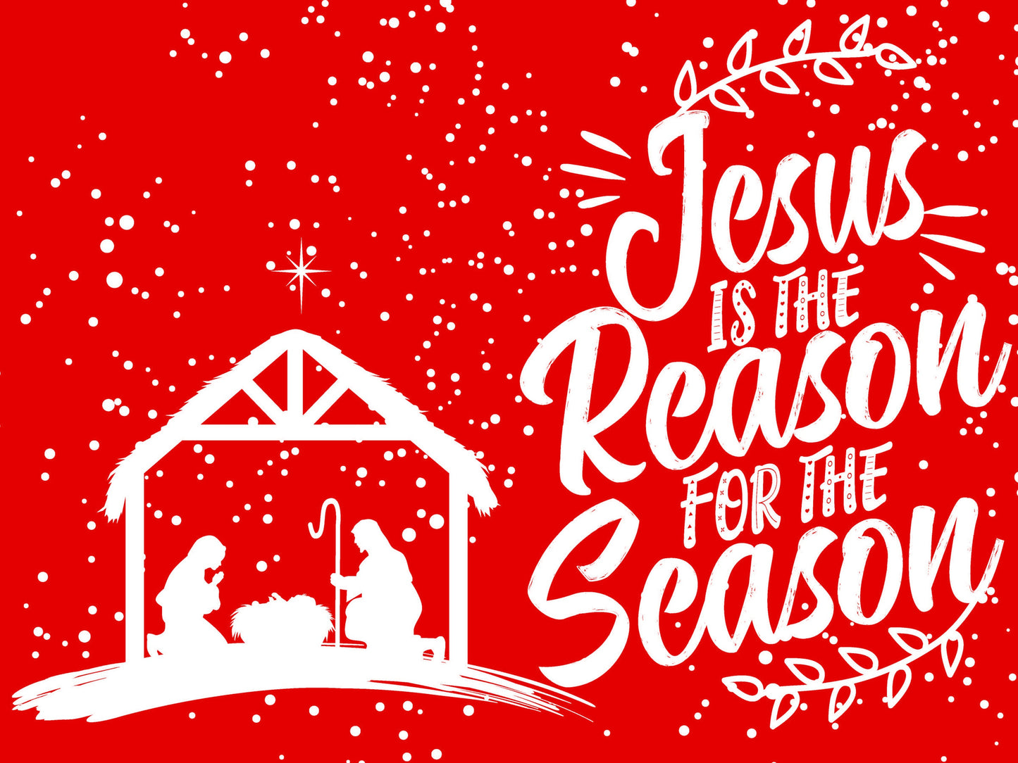 Jesus is the Reason Christmas Yard Sign - Red - 18X24" with Stake - Fast Free Shipping!