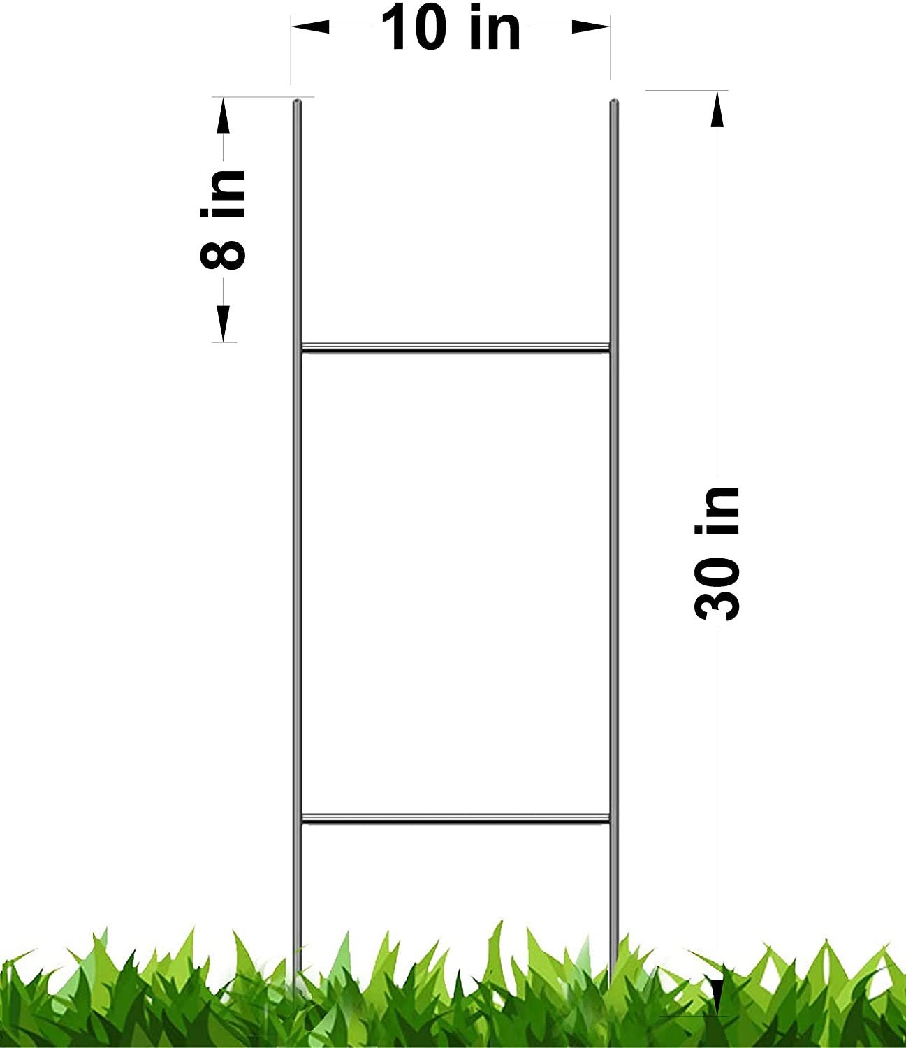 100 pack 24x18 inch Blank Black Yard Signs w/10x30 H-Stakes  - Fast Free Shipping!