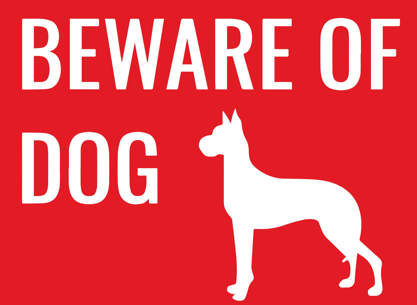 Beware of Dog - 18X24" Yard Sign with Stake - Fast Free Shipping!