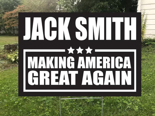 Jack Smith MAGA Yard Sign - 18X24" with Stake - Fast Free Shipping!