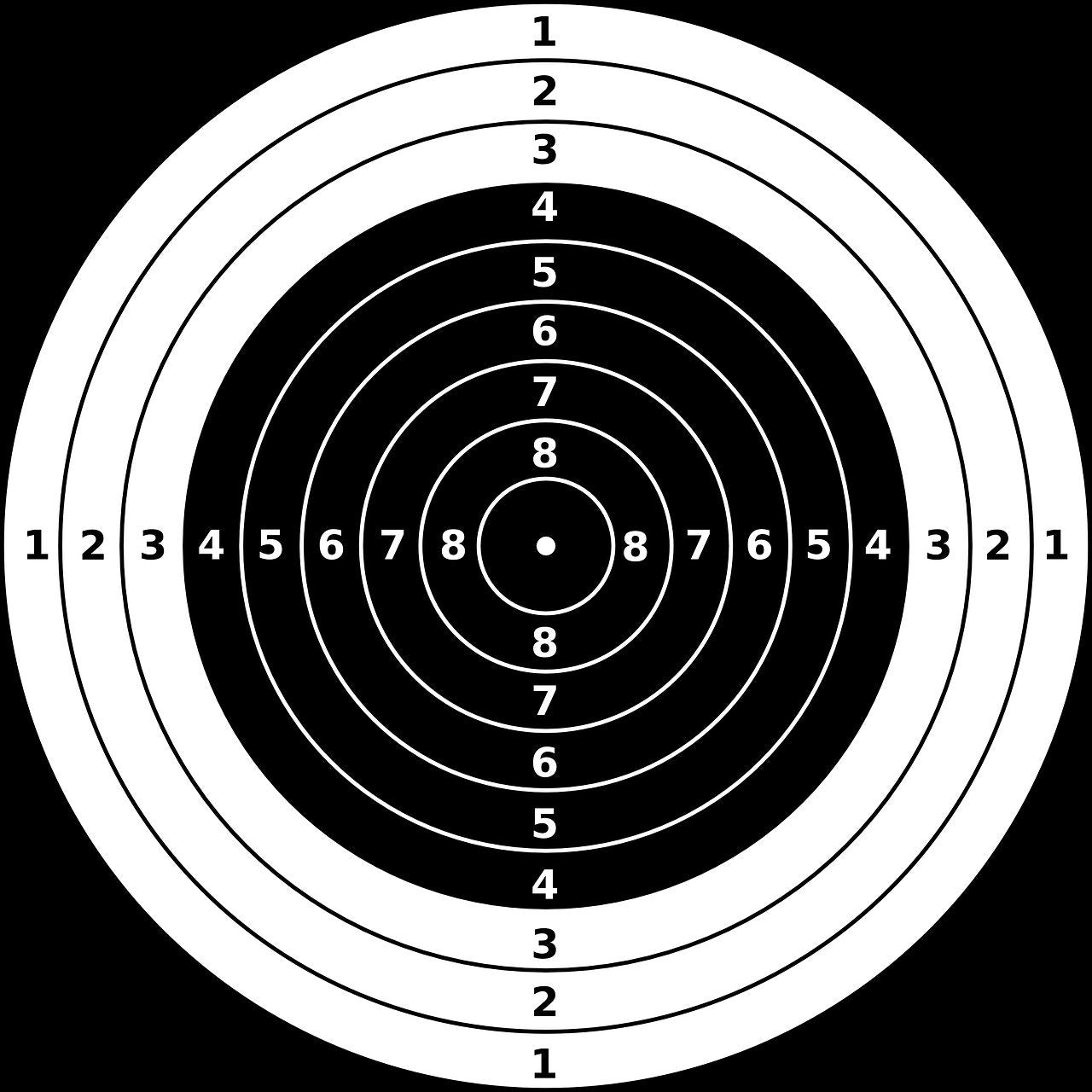 Shooting Target - Black White Bullseye - Archery - Air Rifle - 18X24" with Stake - Fast Free Shipping!